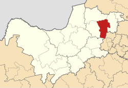 Map of the North West with Rustenburg highlighted (2011)